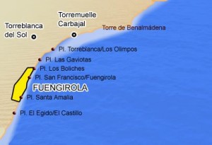 Mapa playas Fuengirola